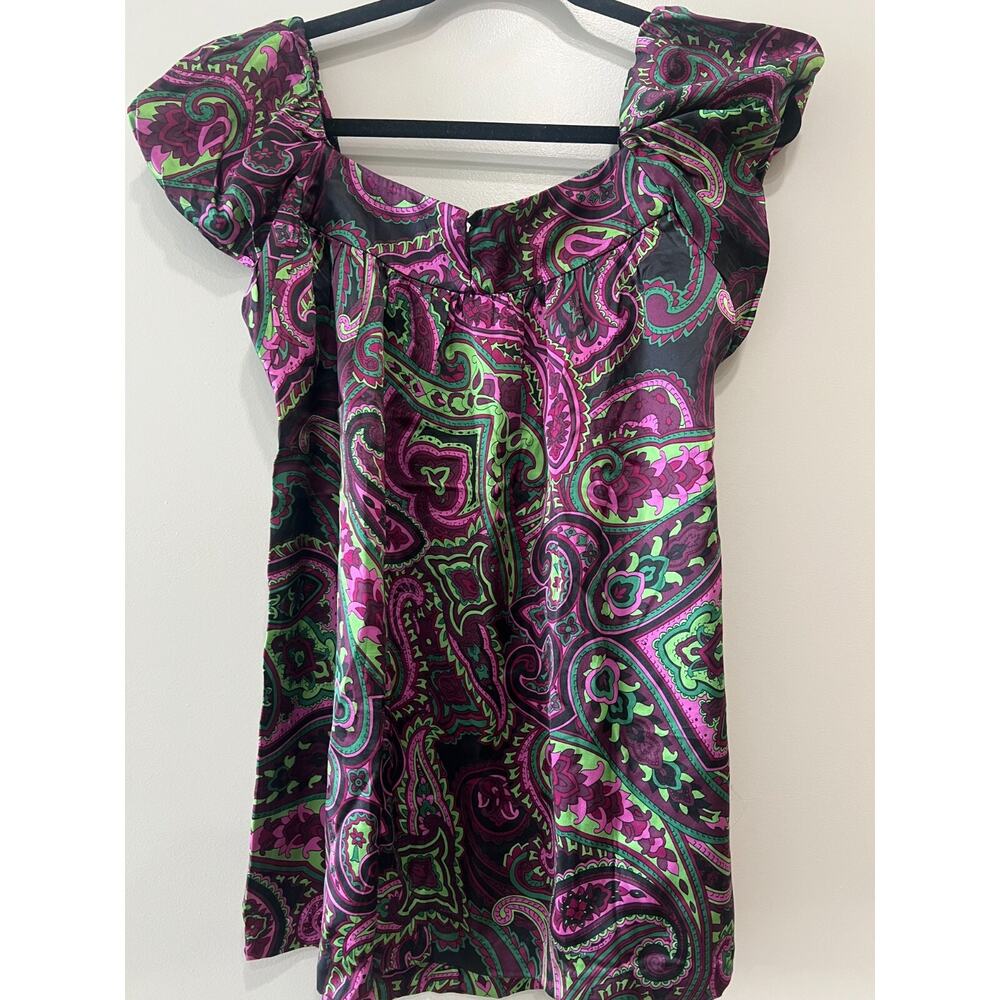 Women’s Silk Blouse Sz 10 luxury grunge goth Y2k Paisley Whimsygoth Lux